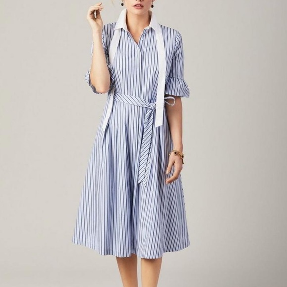 Brooks brothers Striped Bell-Sleeve Shirt Dress - Picture 4 of 7